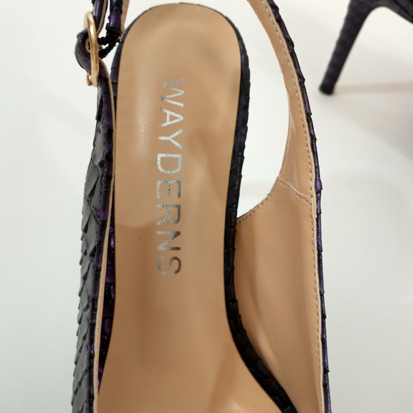 Wayderns Women's Pointed Toe Slip-on Slingback Stilleto Heel Pumps Shoes Size 6 - Picture 7 of 7